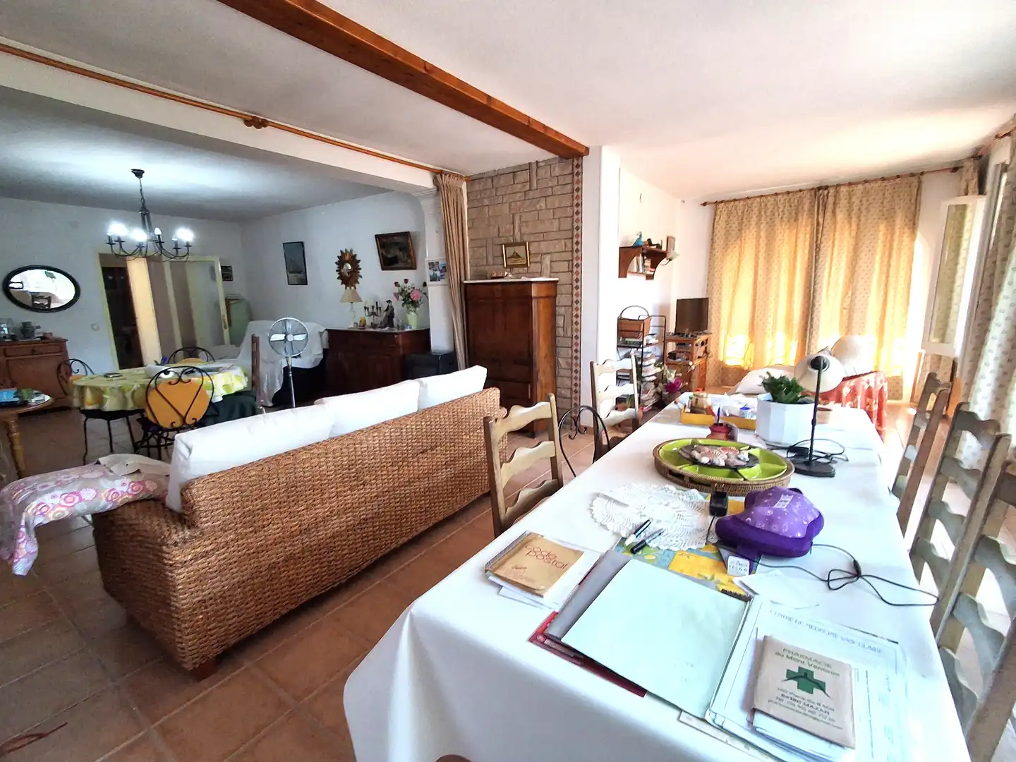 Menjador de Casa o xalet en venda en Mont-roig del Camp amb Aire condicionat, Jardí privat i Terrassa