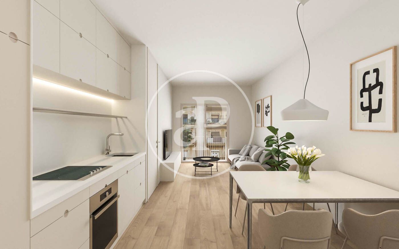 Living room of Flat for sale in  Barcelona Capital  with Air Conditioner, Heating and Balcony