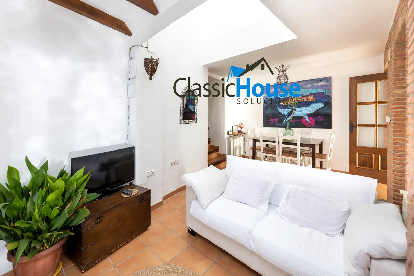 Sala de estar de Casa adosada en venta en Granada con Terraza, Amueblado y Horno