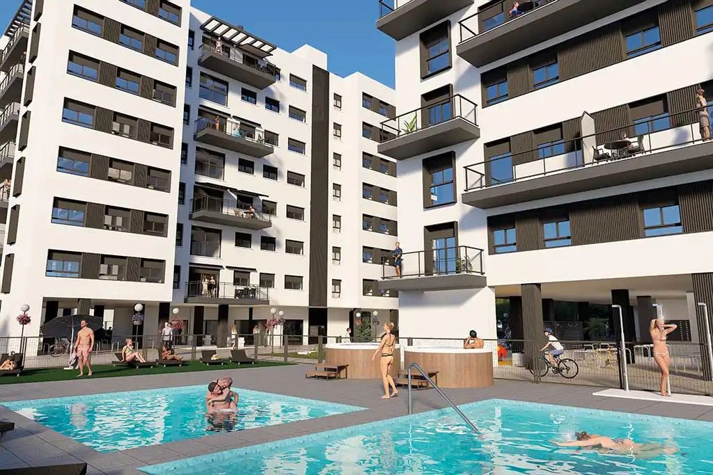 Piscina de Piso en venta en Castellón de la Plana / Castelló de la Plana con Aire acondicionado, Terraza y Trastero