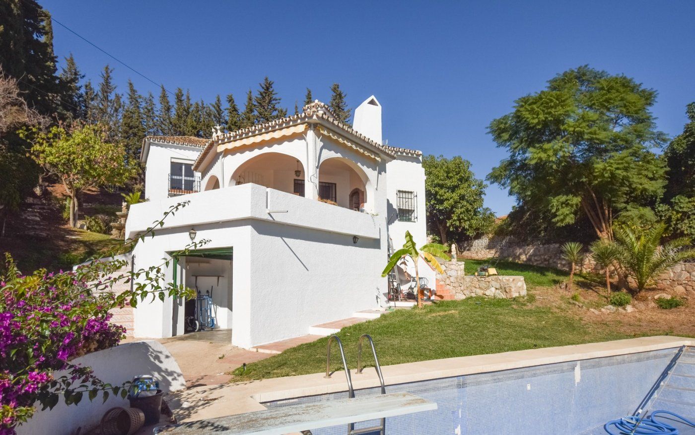 Garden of House or chalet to rent in Mijas  with Air Conditioner, Heating and Private garden