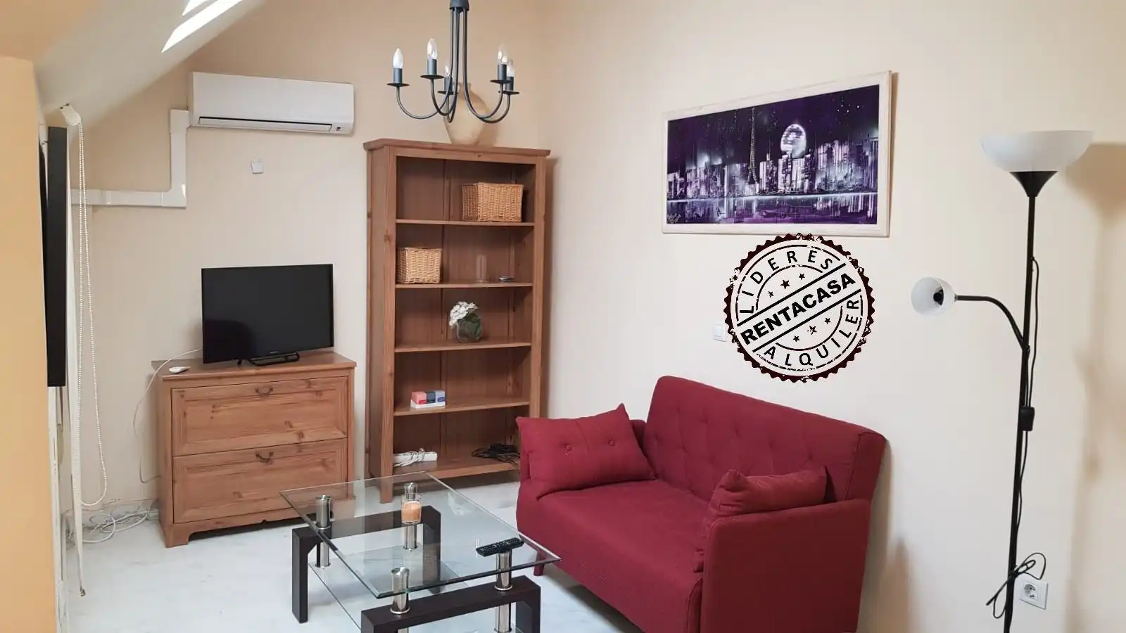 Living room of Apartments for rent in Málaga Capital  with Air Conditioner, Furnished and Washing machine