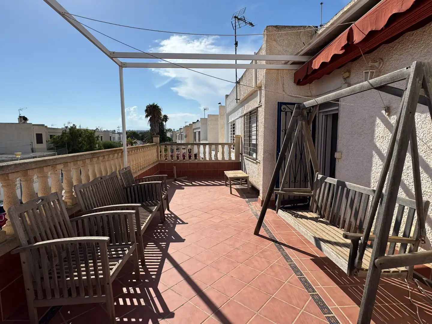 Terrasse von Haus oder Chalet zur Miete in Almería mit Privatgarten, Terrasse und Schwimmbad