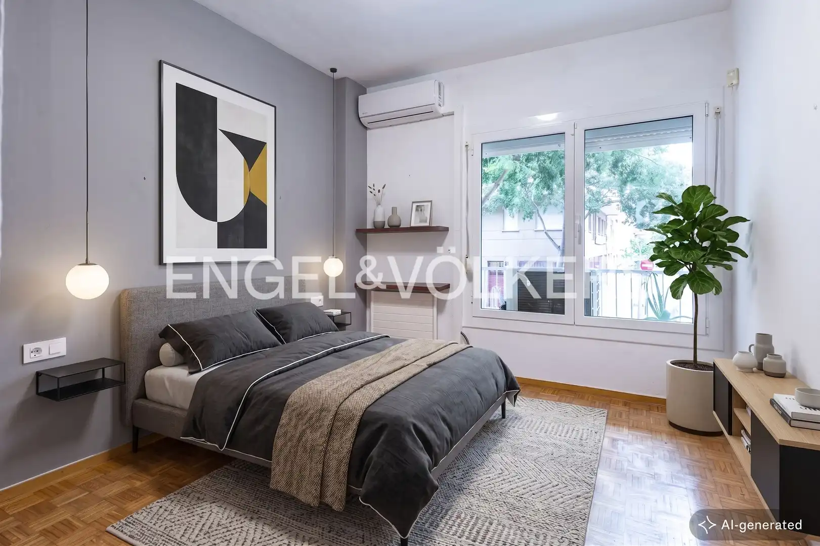 Schlafzimmer von Wohnung zum Verkauf in Barcelona mit Klimaanlage, Heizung und Parkett