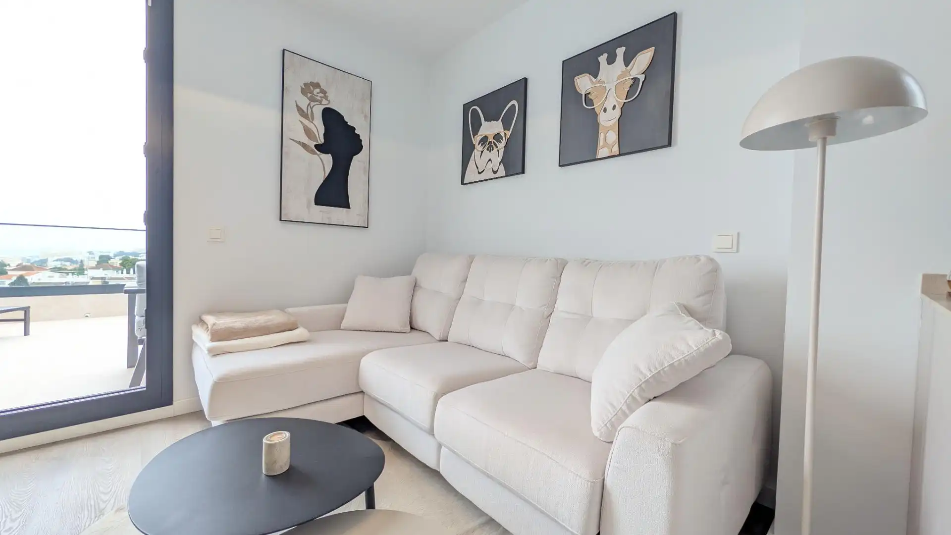 Wohnzimmer von Wohnung zur Miete in Torremolinos mit Klimaanlage, Heizung und Terrasse
