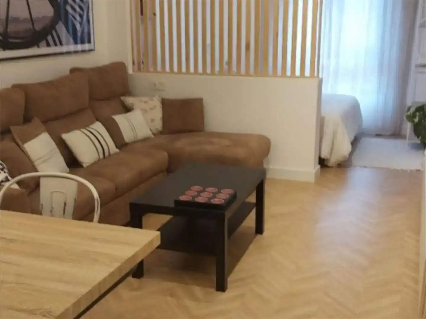 Sala d'estar de Pis de lloguer en Santander amb Parquet, Moblat i Forn