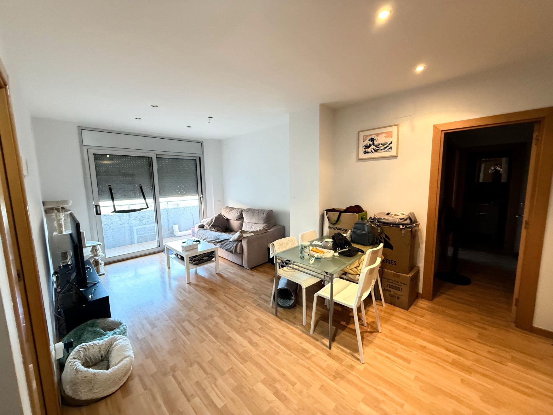 Living room of Flat for sale in Terrassa  with Heating, Terrace and Furnished