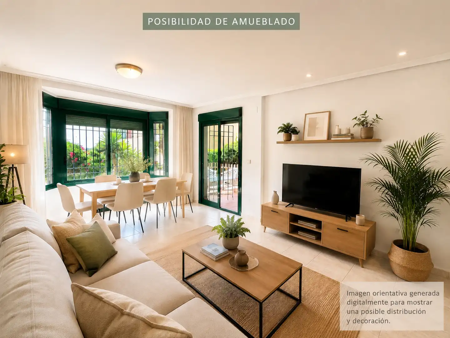 Sala d'estar de Apartament en venda en Orihuela amb Aire condicionat, Jardí privat i Terrassa