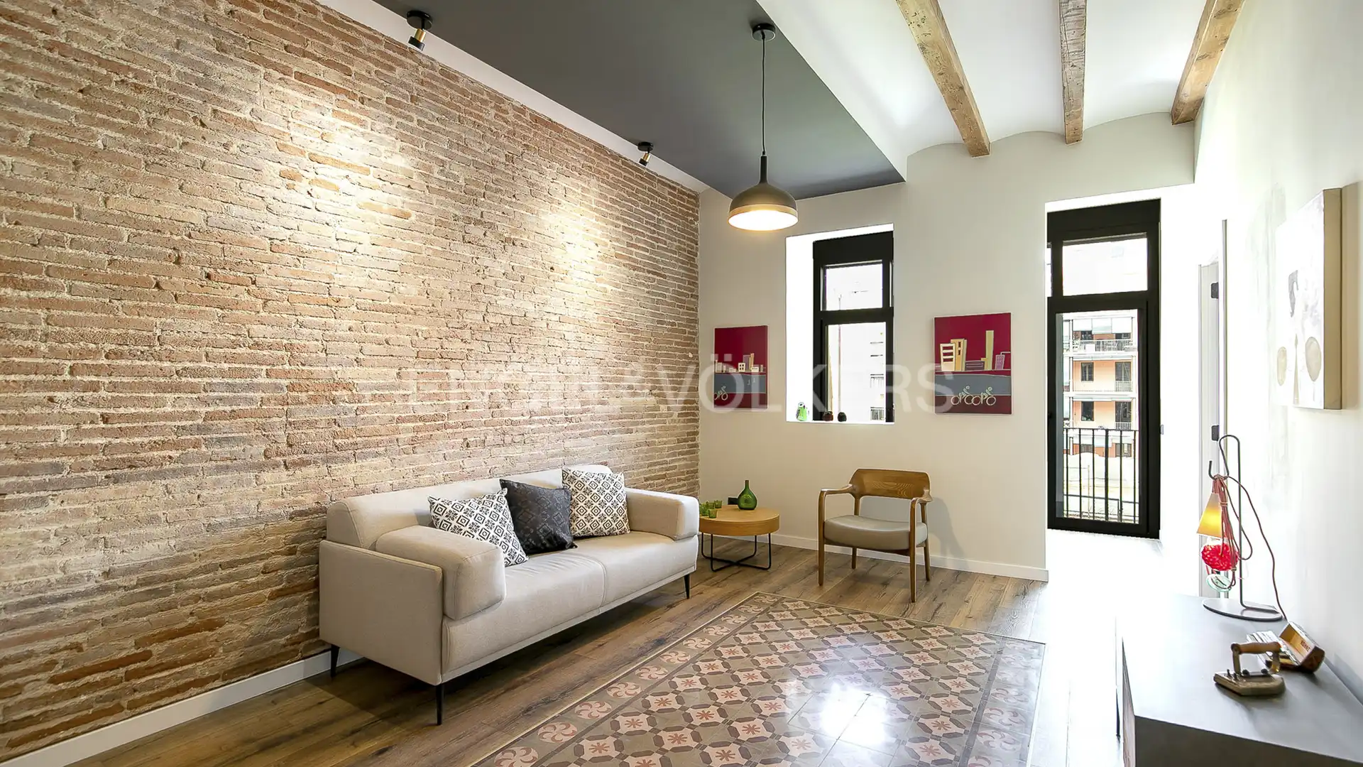 Living room of Flat for sale in  Barcelona Capital  with Air Conditioner, Heating and Parquet flooring