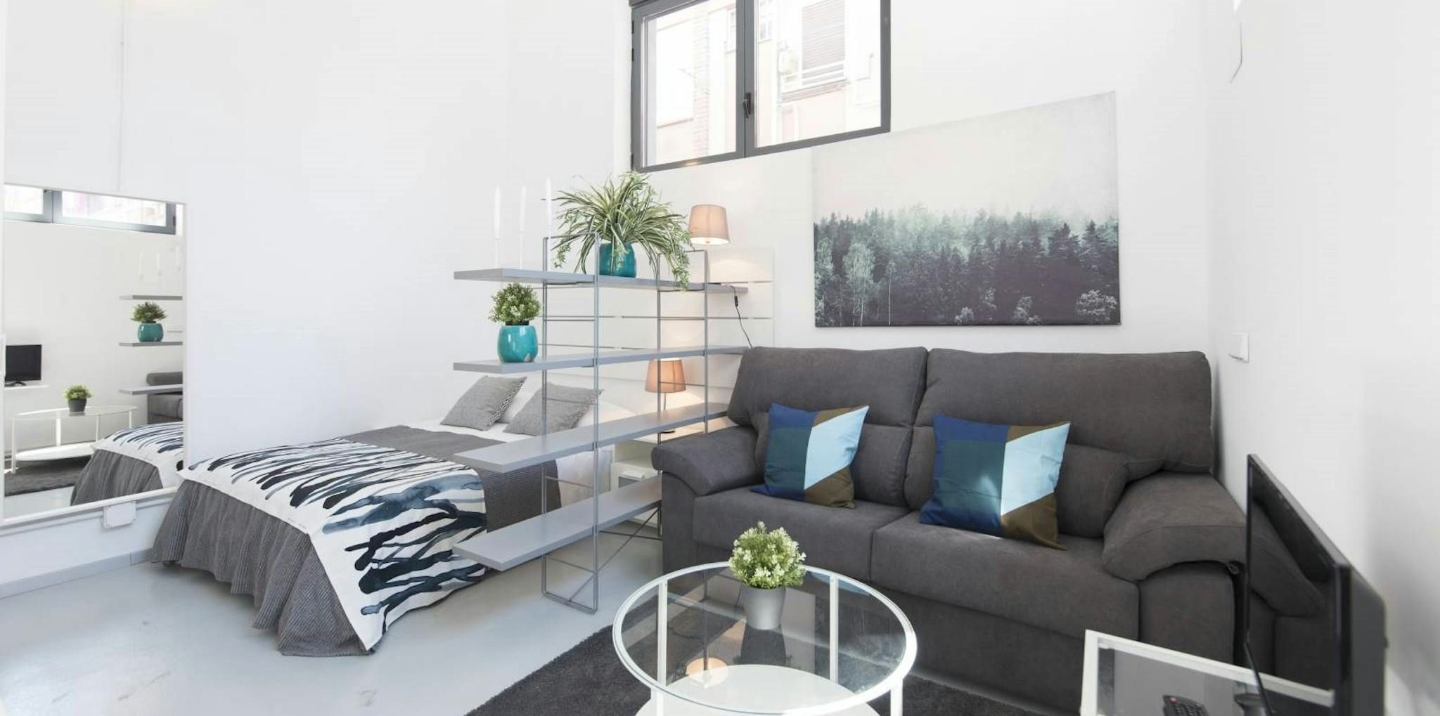 Sala d'estar de Pis de lloguer en  Madrid Capital amb Aire condicionat, Calefacció i Moblat