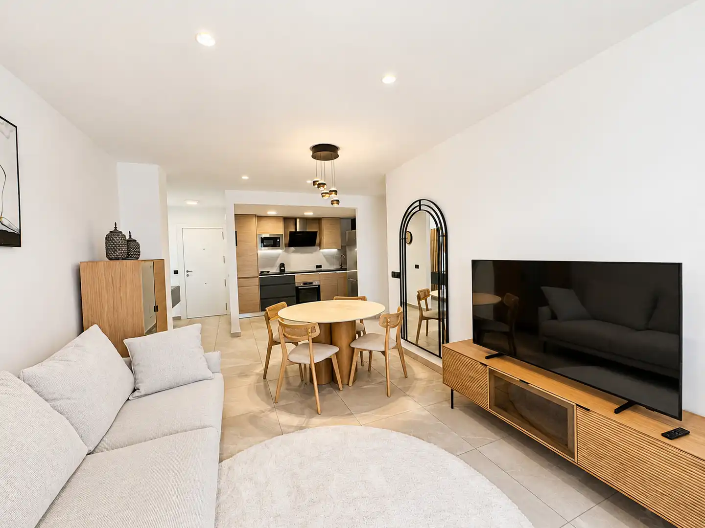 Sala d'estar de Apartament en venda en Calpe / Calp amb Aire condicionat, Calefacció i Jardí privat