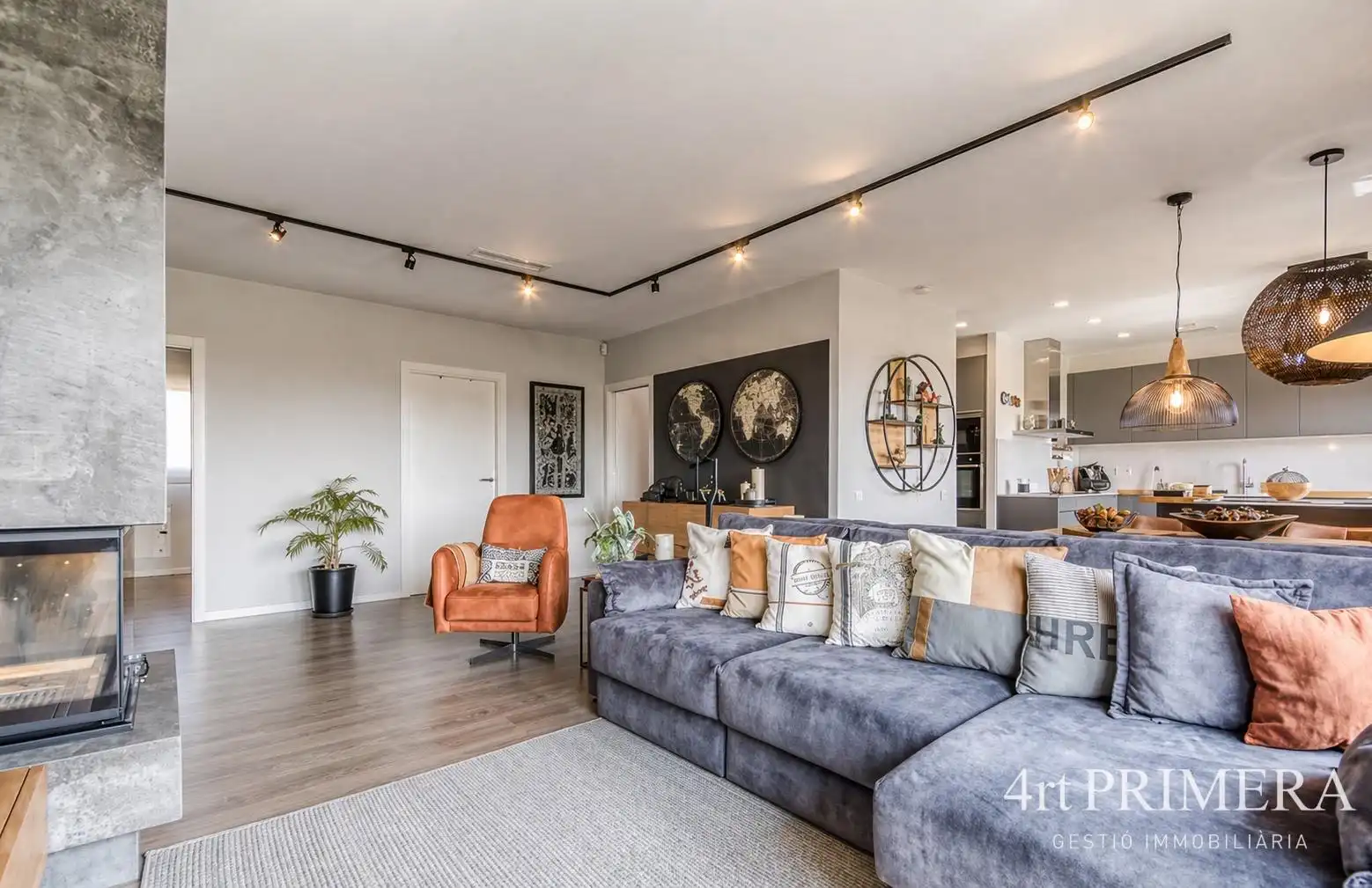 Sala de estar de Ático en venta en L'Ametlla del Vallès con Aire acondicionado, Calefacción y Parquet