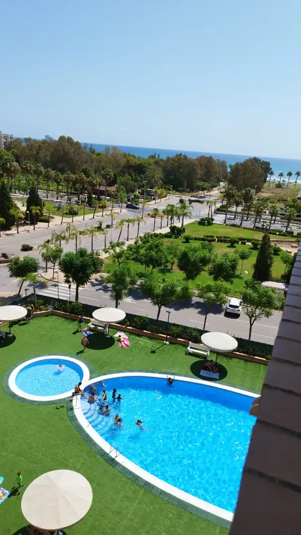 Außenansicht von Wohnungen zur Miete in Oropesa del Mar / Orpesa mit Klimaanlage, Heizung und Terrasse