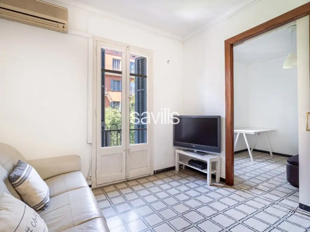 Sala d'estar de Apartament en venda en Barcelona amb Aire condicionat, Terrassa i Balcó