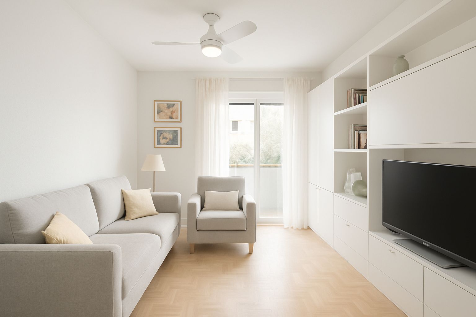 Bedroom of Flat for sale in  Madrid Capital  with Heating, Furnished and Balcony