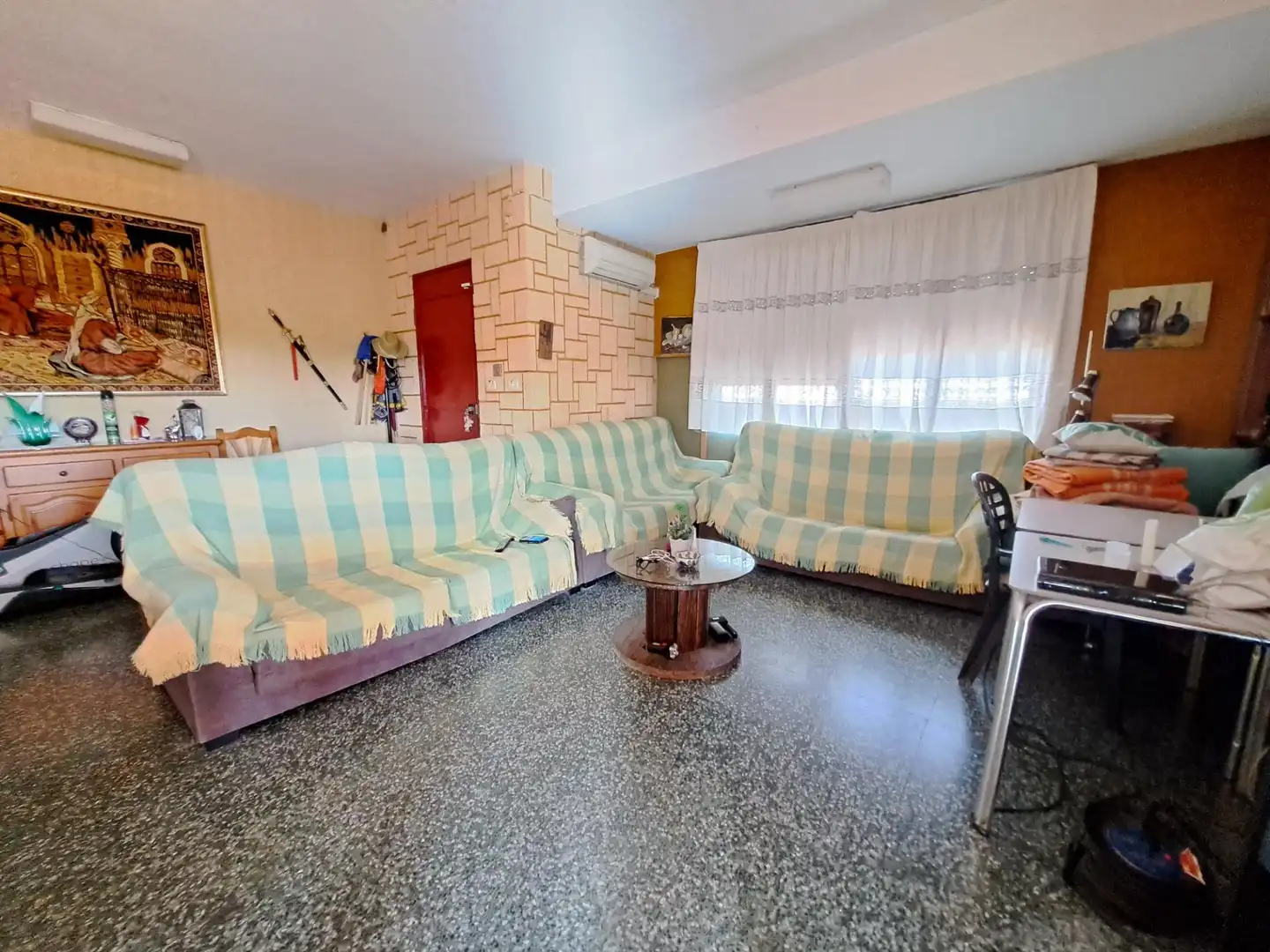 Sala de estar de Finca rústica en venta en La Pobla Llarga con Jardín privado, Terraza y Trastero