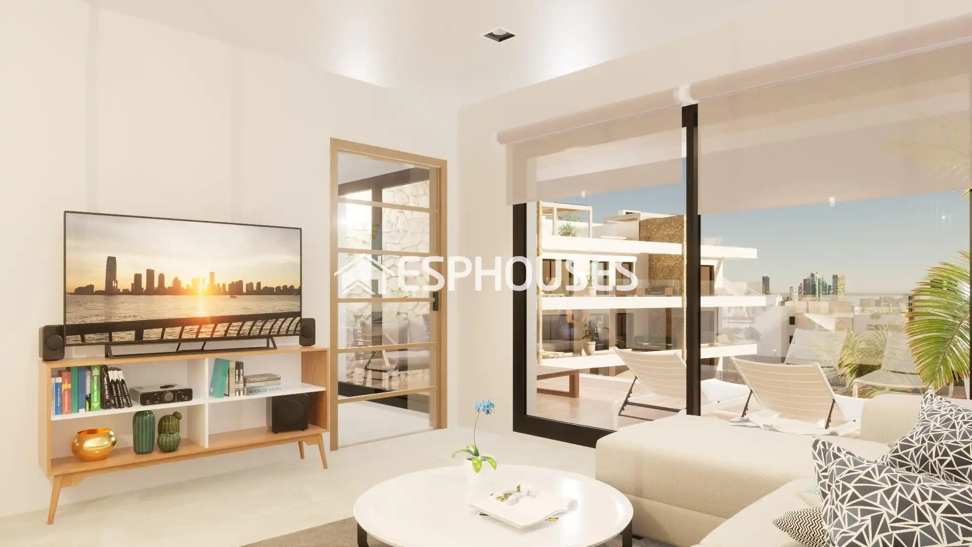 Sala d'estar de Apartament en venda en La Nucia amb Aire condicionat, Terrassa i Traster