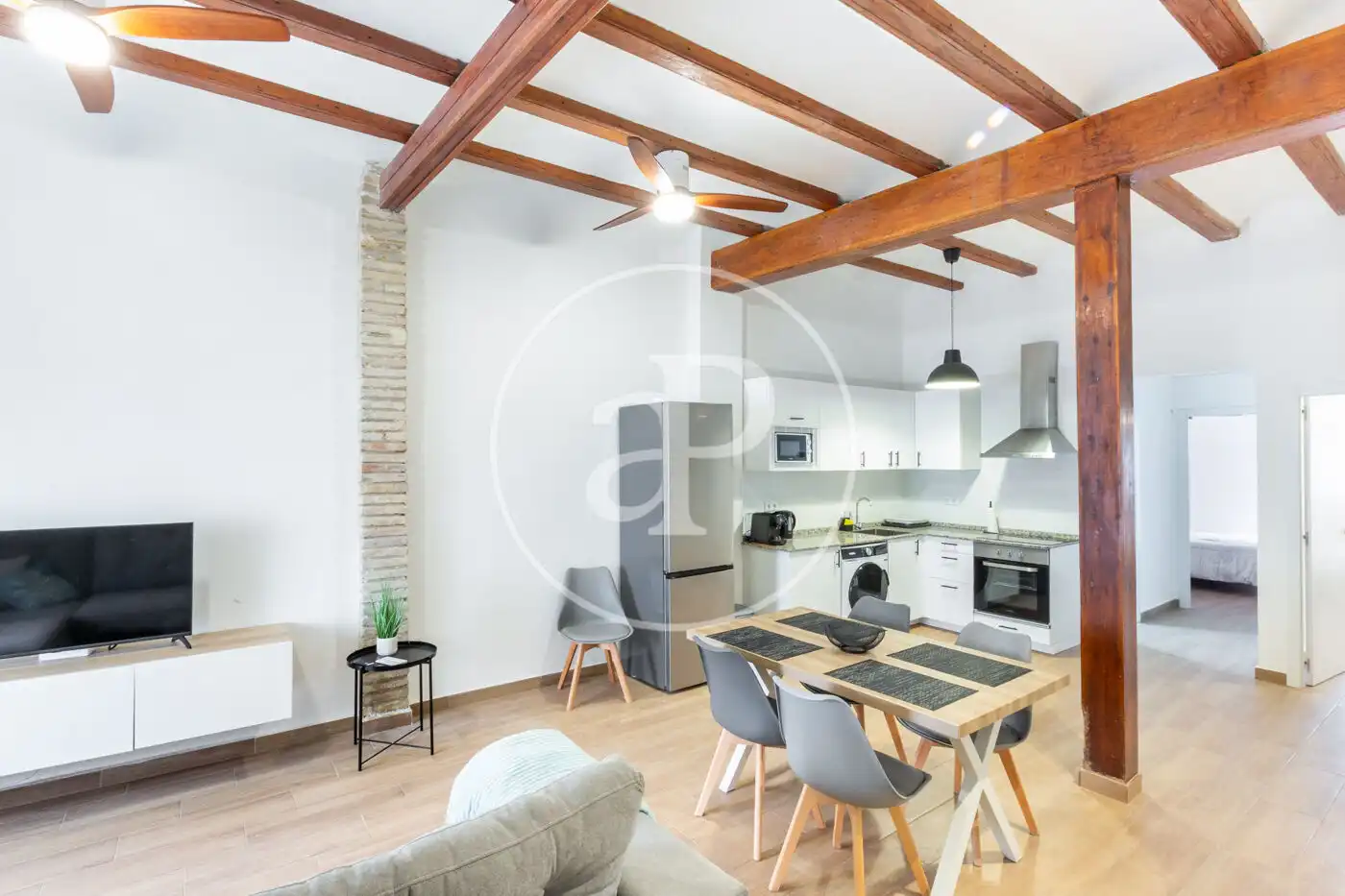 Kitchen of Flat for sale in Valencia  with Heating, Terrace and Furnished