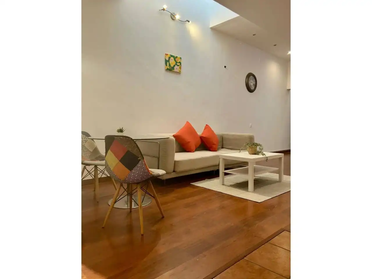 Wohnzimmer von Wohnung zur Miete in Barcelona mit Klimaanlage, Heizung und Privatgarten