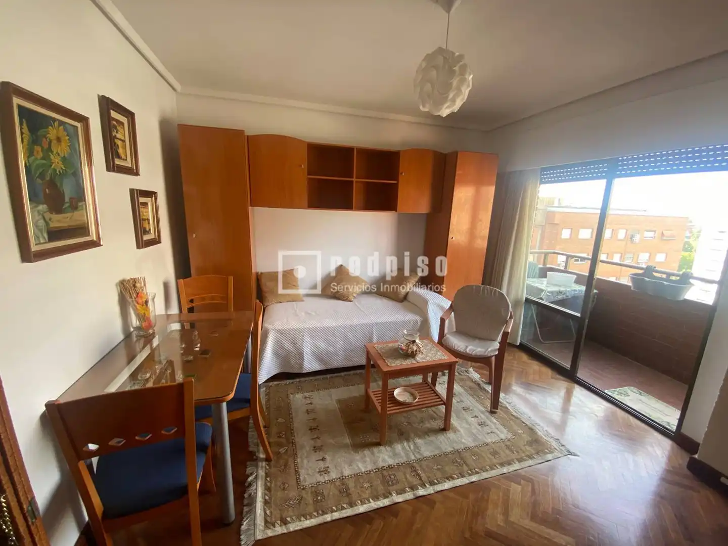 Schlafzimmer von Wohnung zur Miete in Madrid mit Klimaanlage, Privatgarten und Terrasse