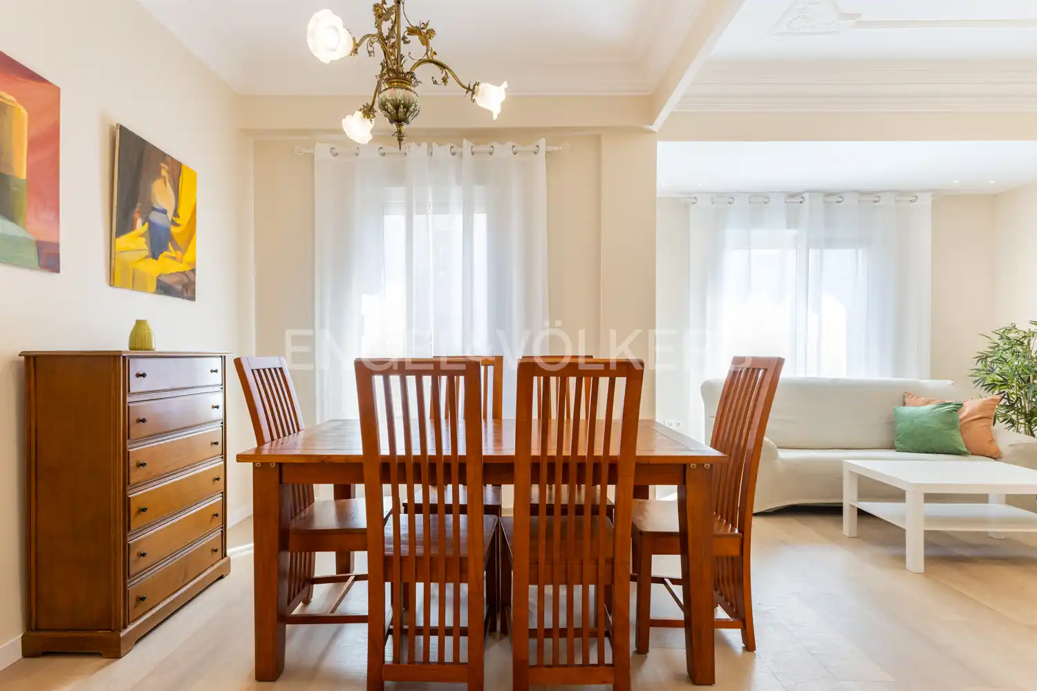 Esszimmer von Wohnung zur Miete in Valencia mit Klimaanlage, Heizung und Möbliert