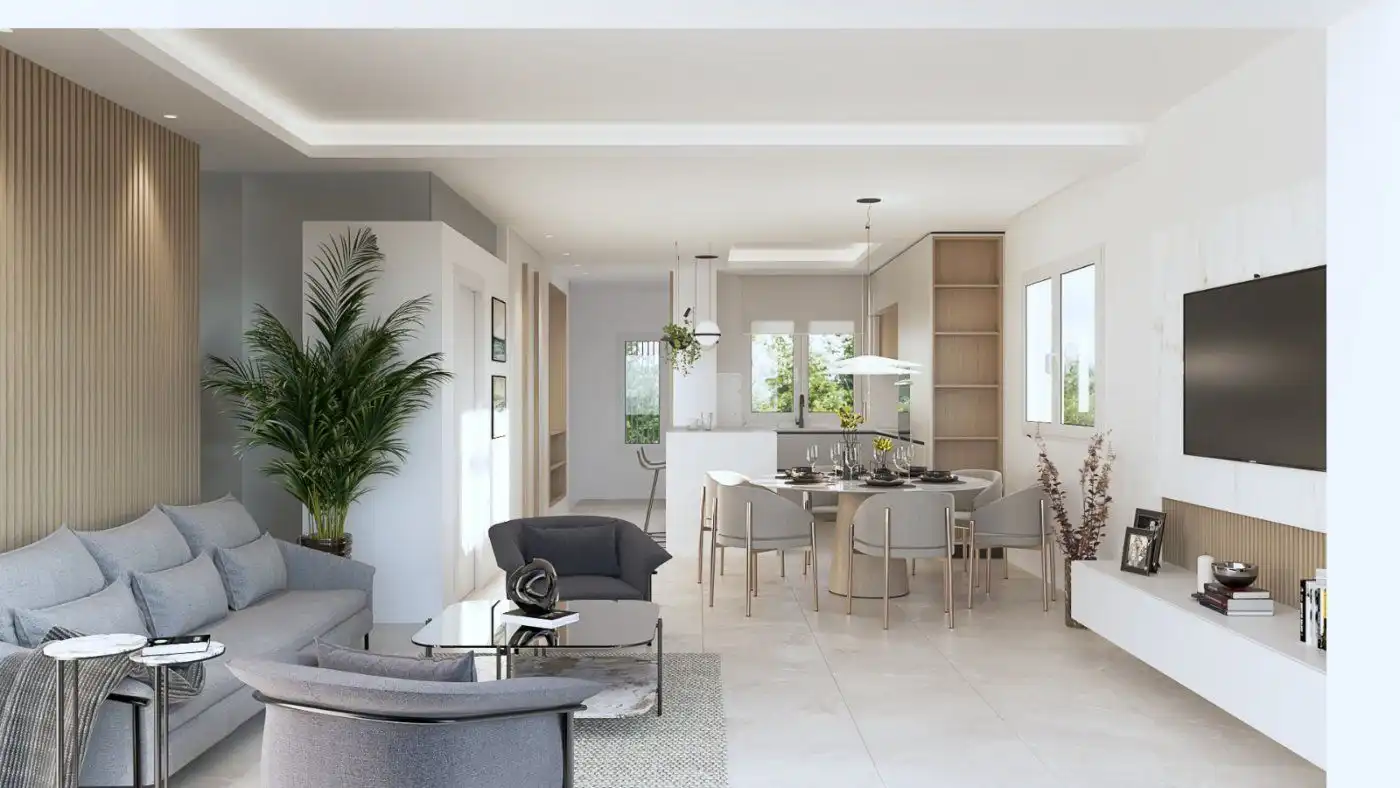 Sala de estar de Casa o chalet en venta en Pilar de la Horadada con Jardín privado, Terraza y Piscina