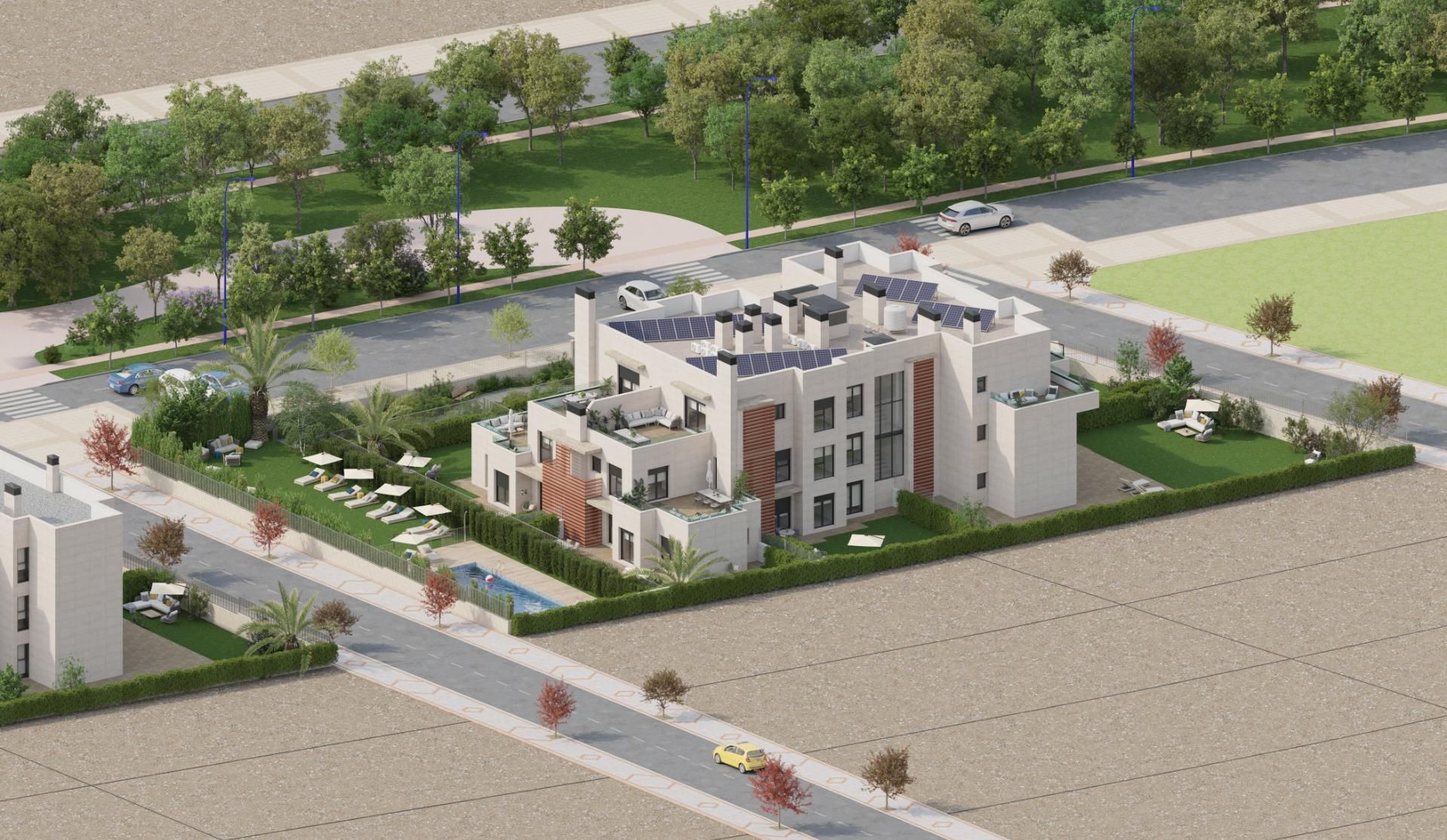 Exterior view of Apartment for sale in Badajoz Capital  with Air Conditioner, Heating and Private garden