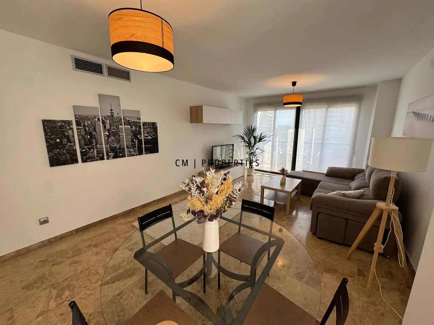 Wohnzimmer von Wohnung zur Miete in Valencia mit Klimaanlage, Heizung und Terrasse