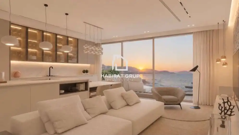 Sala de estar de Piso en venta en Sant Antoni de Portmany con Calefacción, Jardín privado y Terraza
