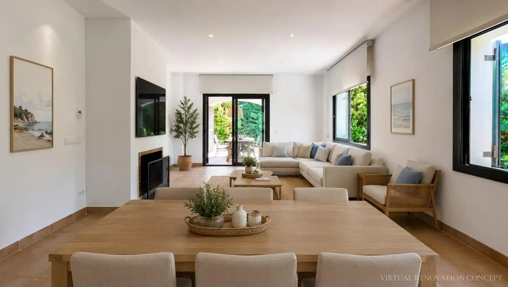 Living room of Houses for sale in Sant Pol de Mar  with Air Conditioner, Heating and Private garden