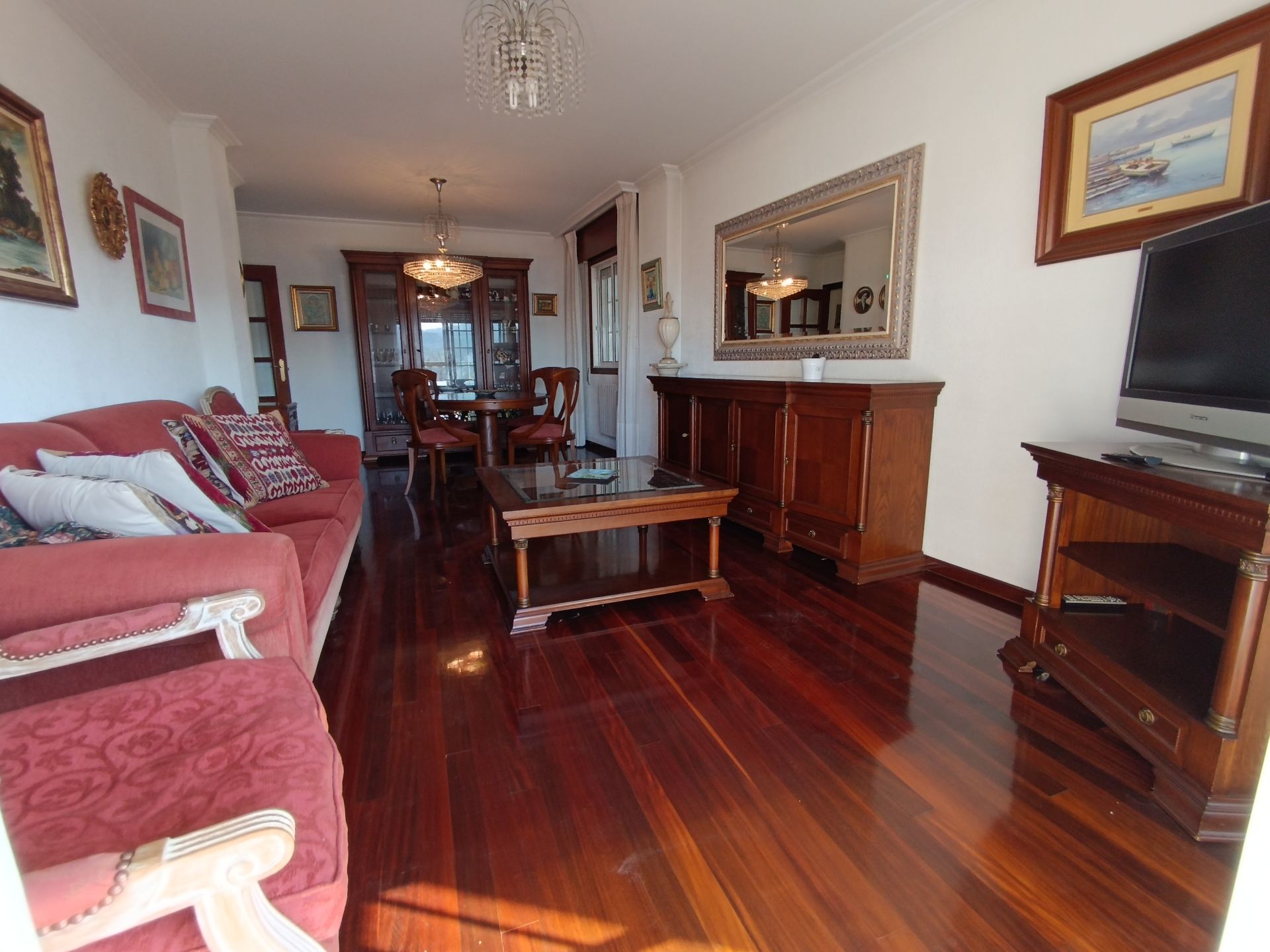 Sala de estar de Piso en venta en Pontevedra Capital  con Calefacción, Parquet y Terraza