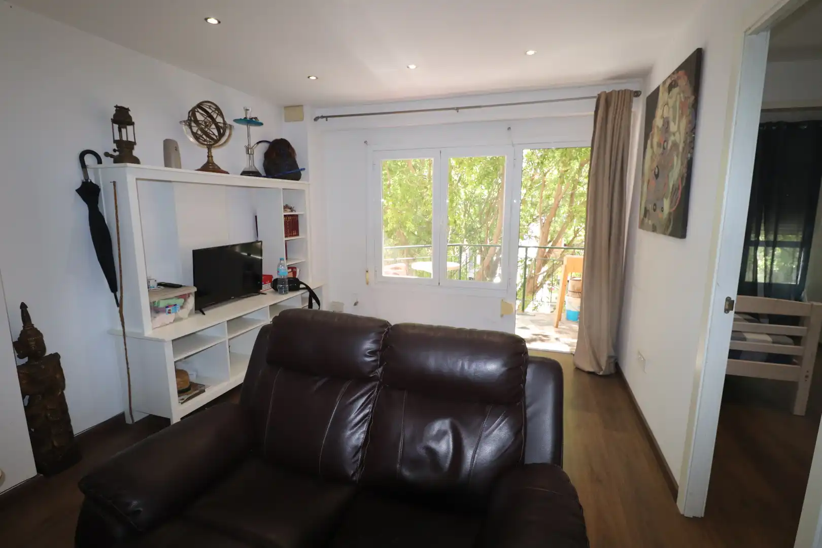 Wohnzimmer von Wohnung zum Verkauf in  Palma de Mallorca mit Parkett und Balkon