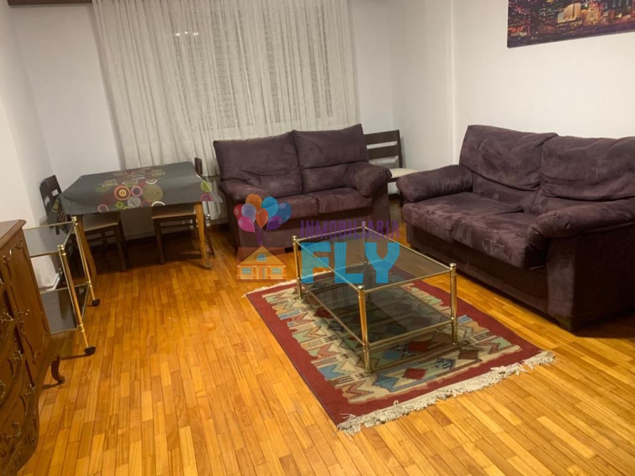 Living room of Flat to share in Ourense Capital   with Heating, Furnished and Balcony