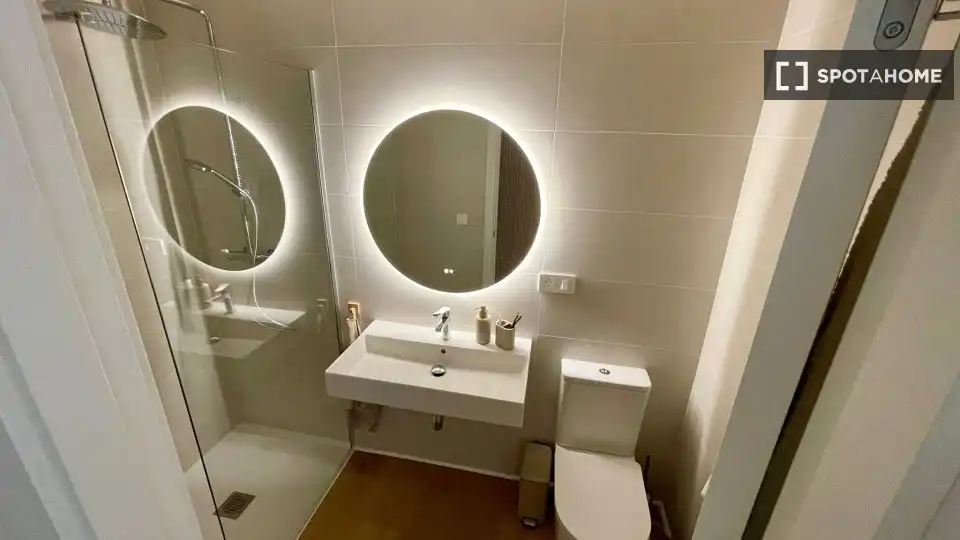Bany de Apartament per a compartir en Málaga amb Aire condicionat, Terrassa i Moblat