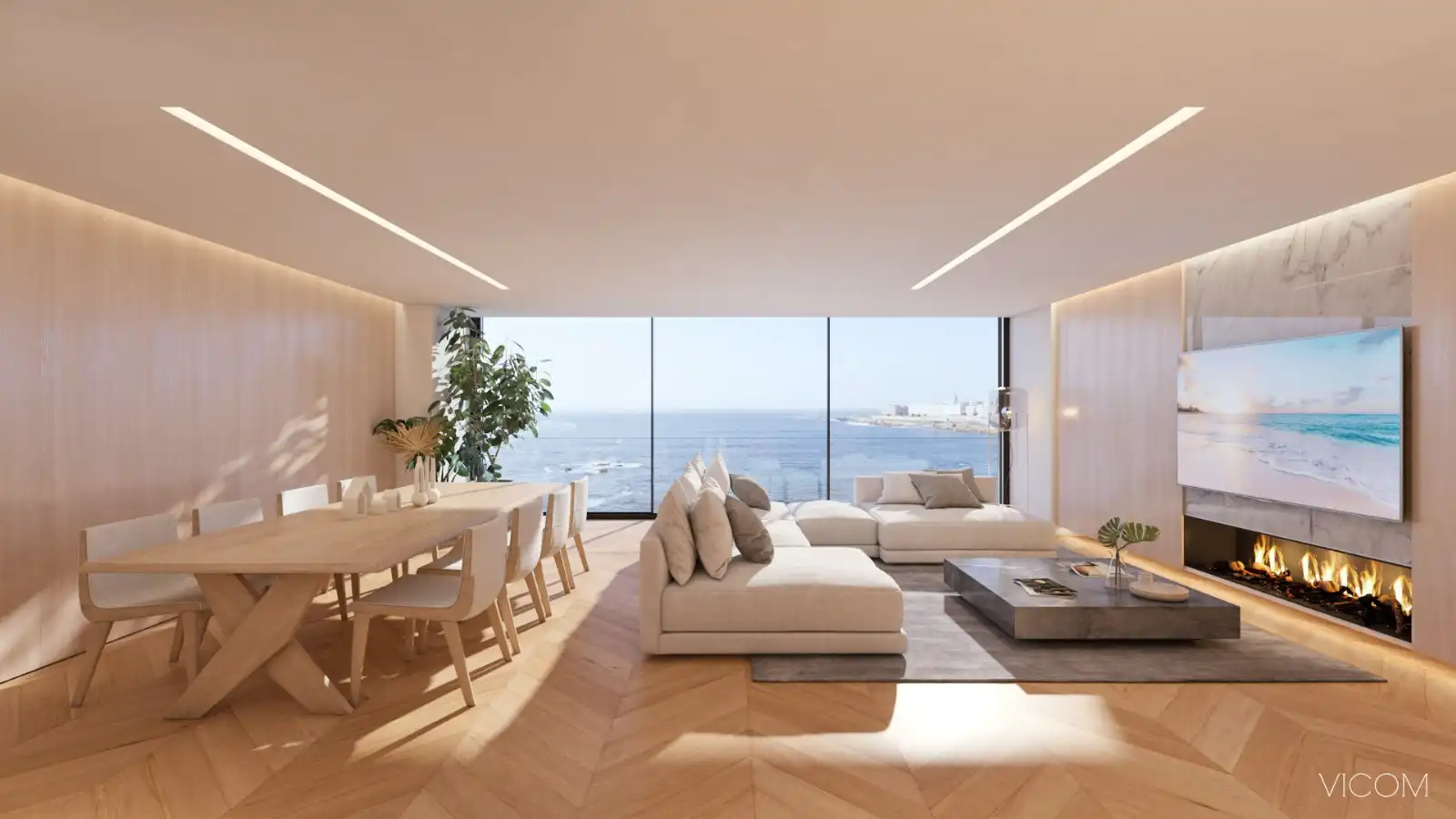 Living room of Flat for sale in A Coruña Capital   with Air Conditioner, Heating and Parquet flooring
