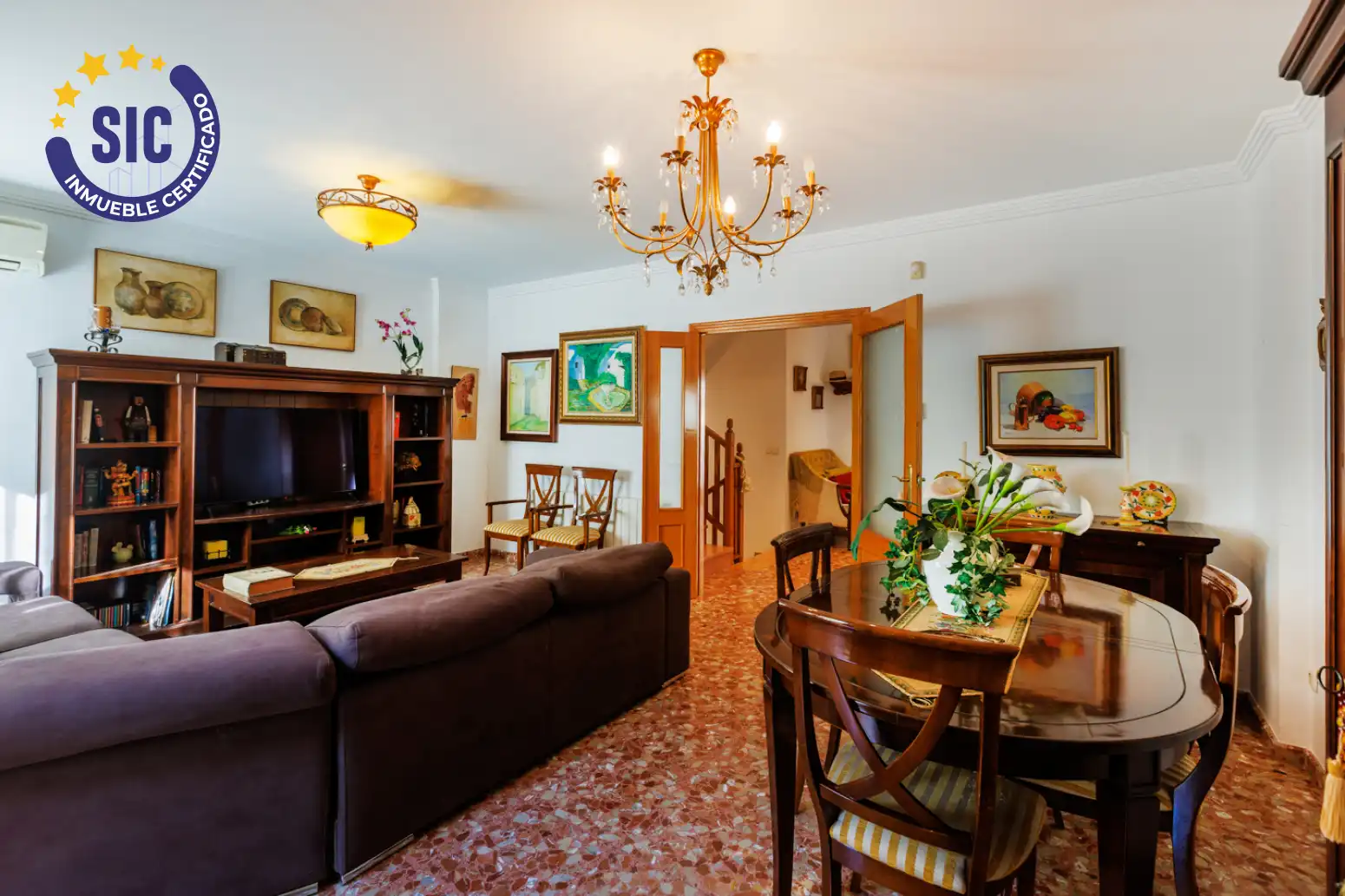 Sala d'estar de Casa o xalet en venda en L'Alcúdia de Crespins amb Aire condicionat, Terrassa i Balcó