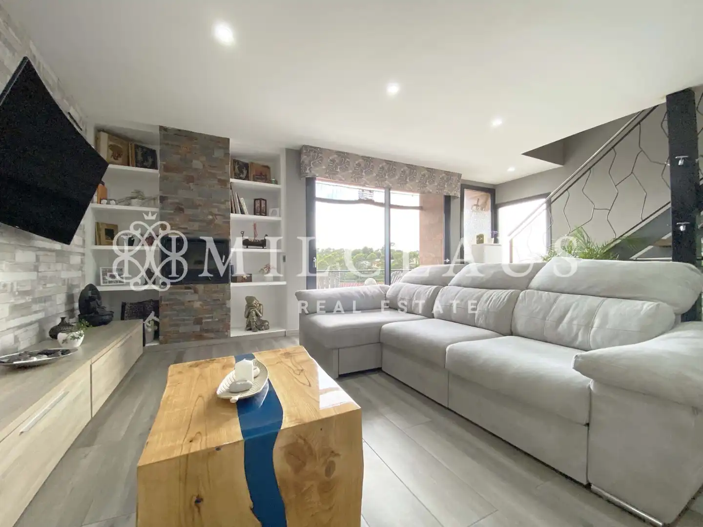 Wohnzimmer von Haus oder Chalet zum Verkauf in Lliçà d'Amunt mit Klimaanlage, Heizung und Privatgarten