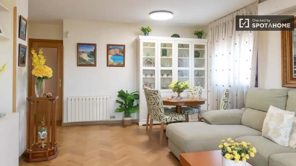 Living room of Flat for rent in Madrid  with Air Conditioner, Heating and Furnished