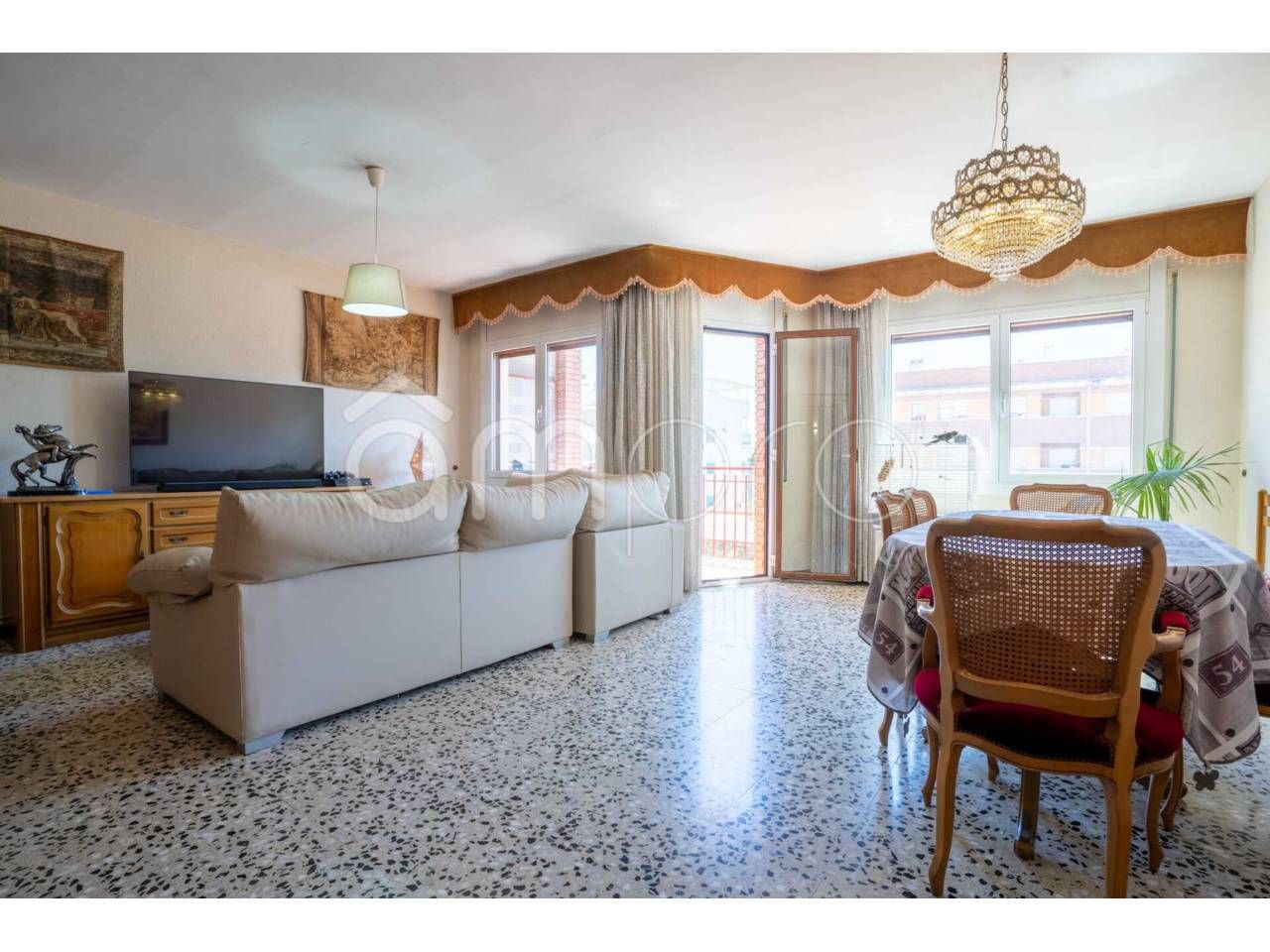 Living room of Flat for sale in Torredembarra  with Heating, Terrace and Furnished