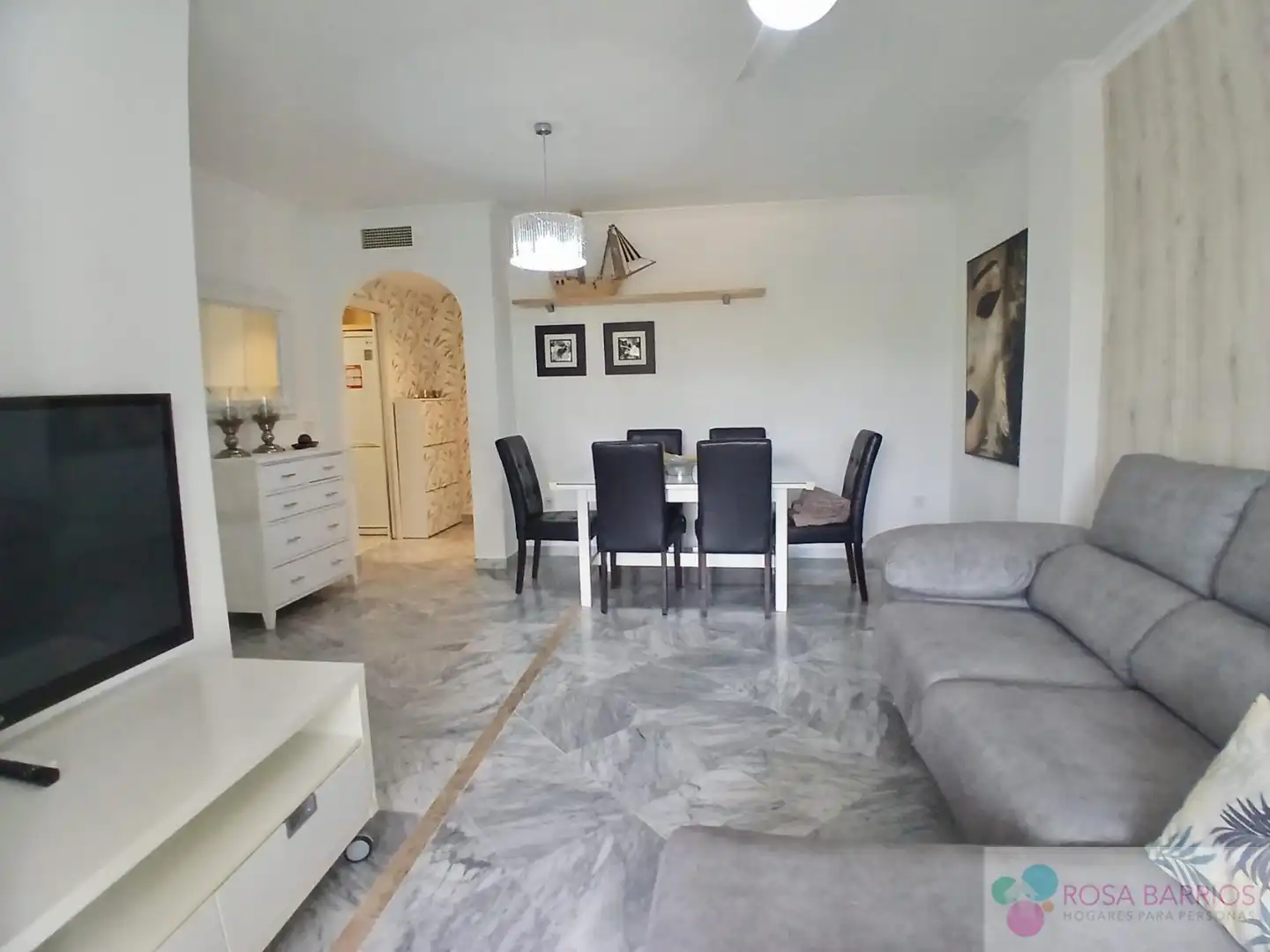 Dining room of Flat for rent in Marbella  with Terrace, Furnished and Community pool