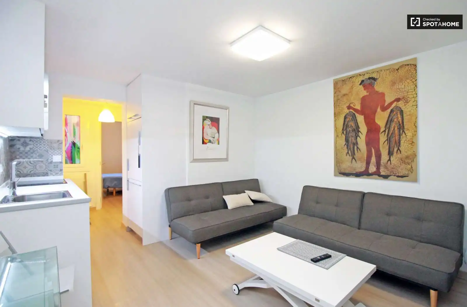Sala d'estar de Apartament per a compartir en Barcelona amb Aire condicionat, Calefacció i Terrassa