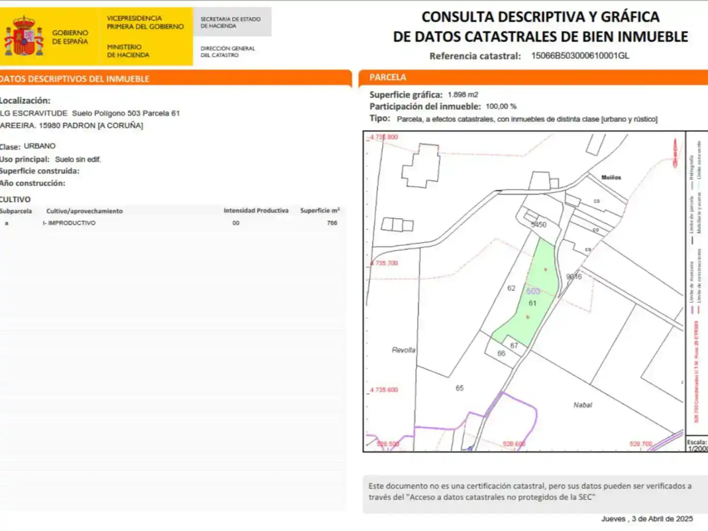 Residencial en venda en Padrón