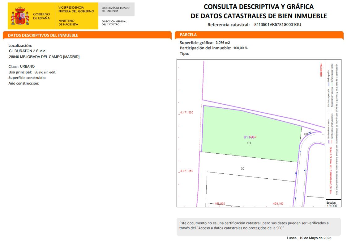 Terreny industrial en venda en Mejorada del Campo