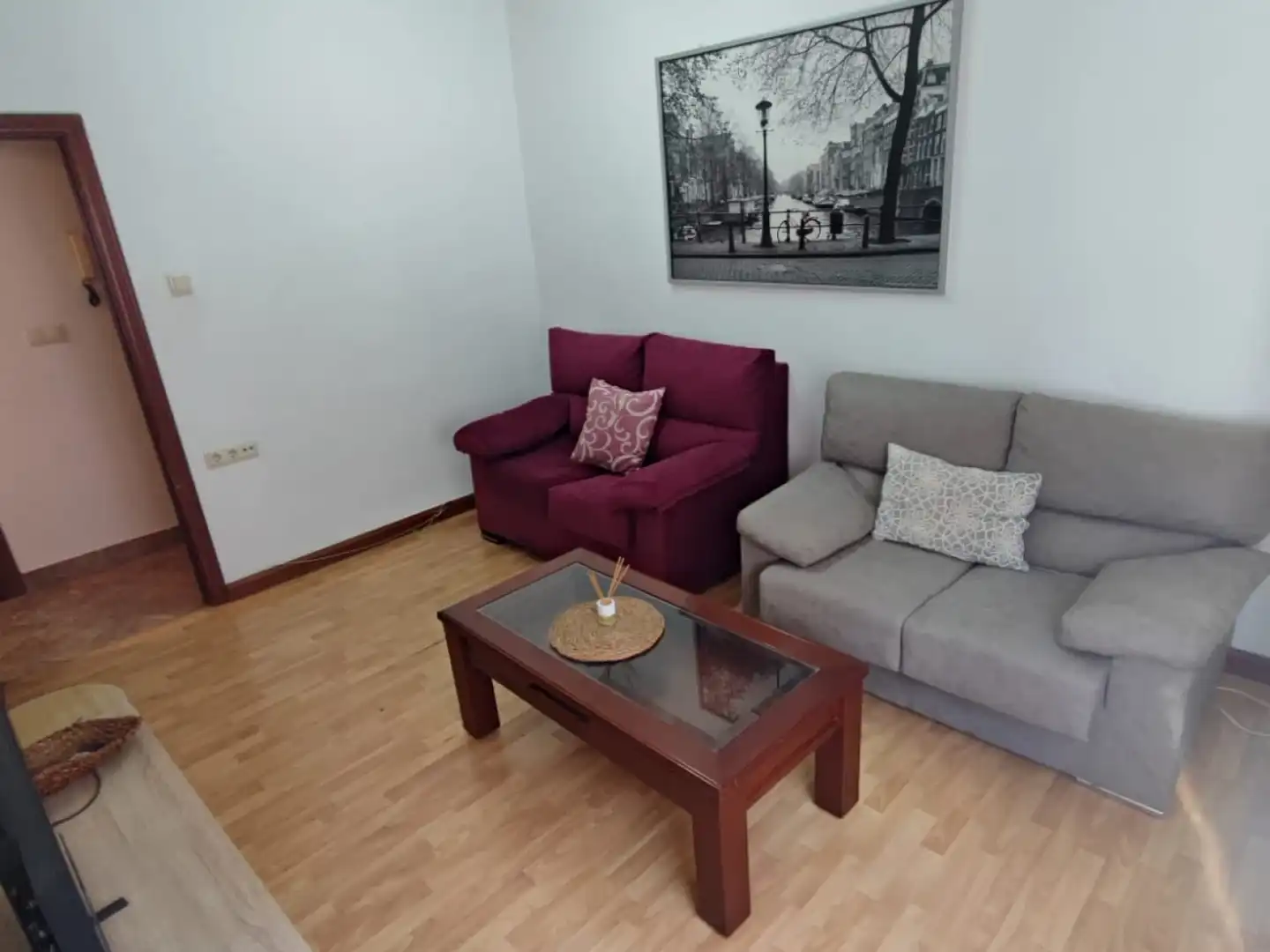 Sala d'estar de Pis de lloguer en  Murcia Capital amb Moblat i Rentadora