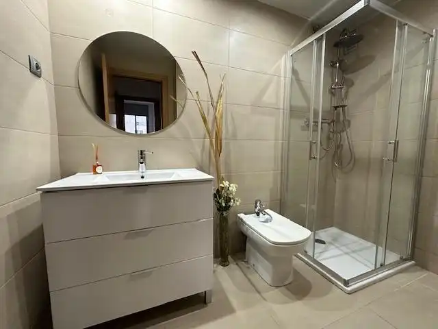 Bathroom of Flat for sale in Badalona  with Air Conditioner, Heating and Parquet flooring