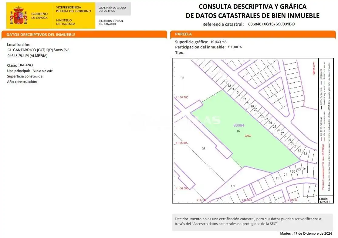 Außenansicht von Residential zum Verkauf in Pulpí