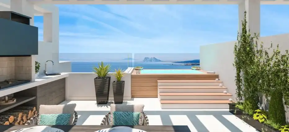Terrace of Houses for rent in Manilva  with Air Conditioner, Private garden and Parquet flooring