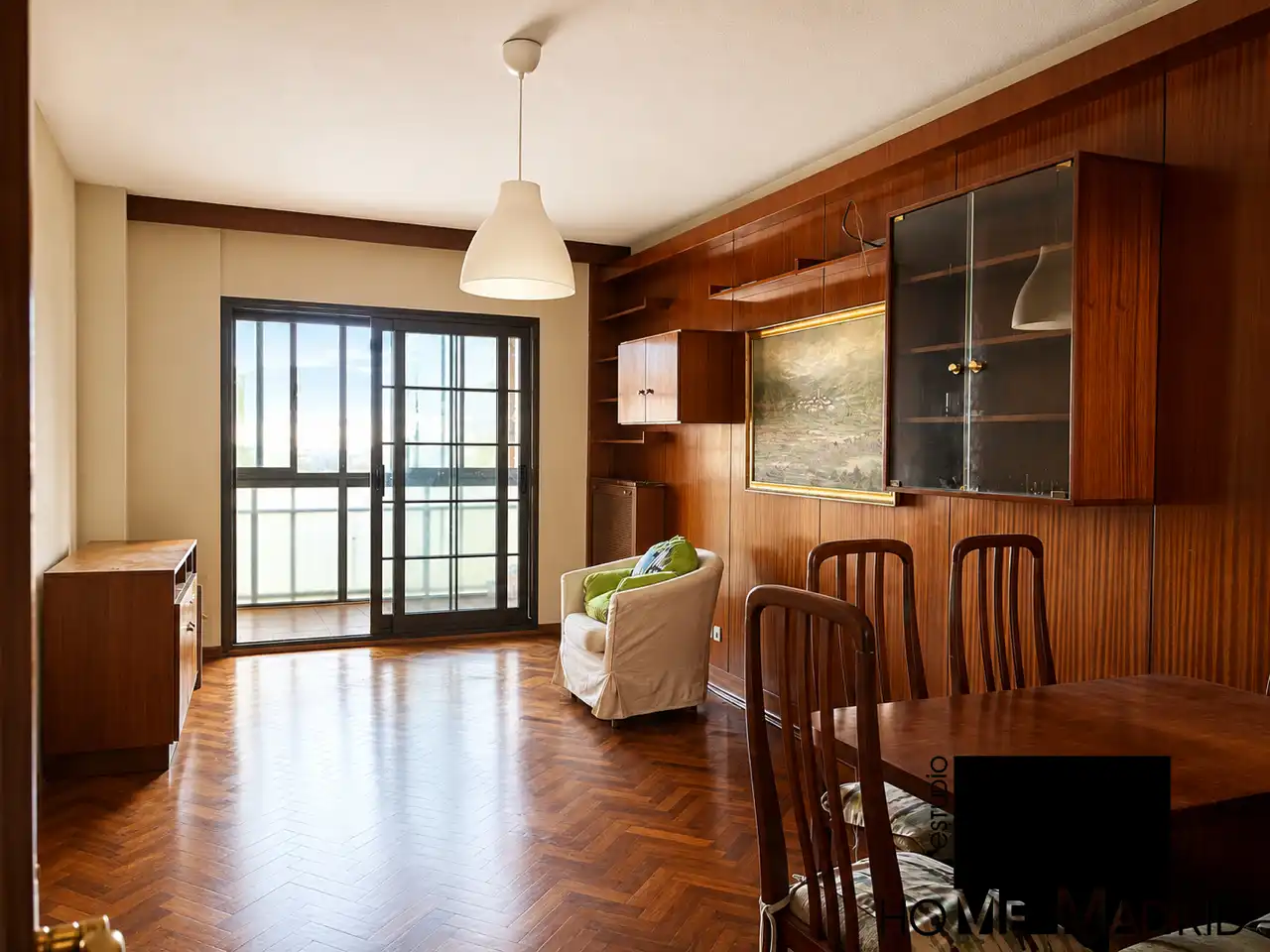 Living room of Flat for sale in Madrid  with Heating, Parquet flooring and Terrace