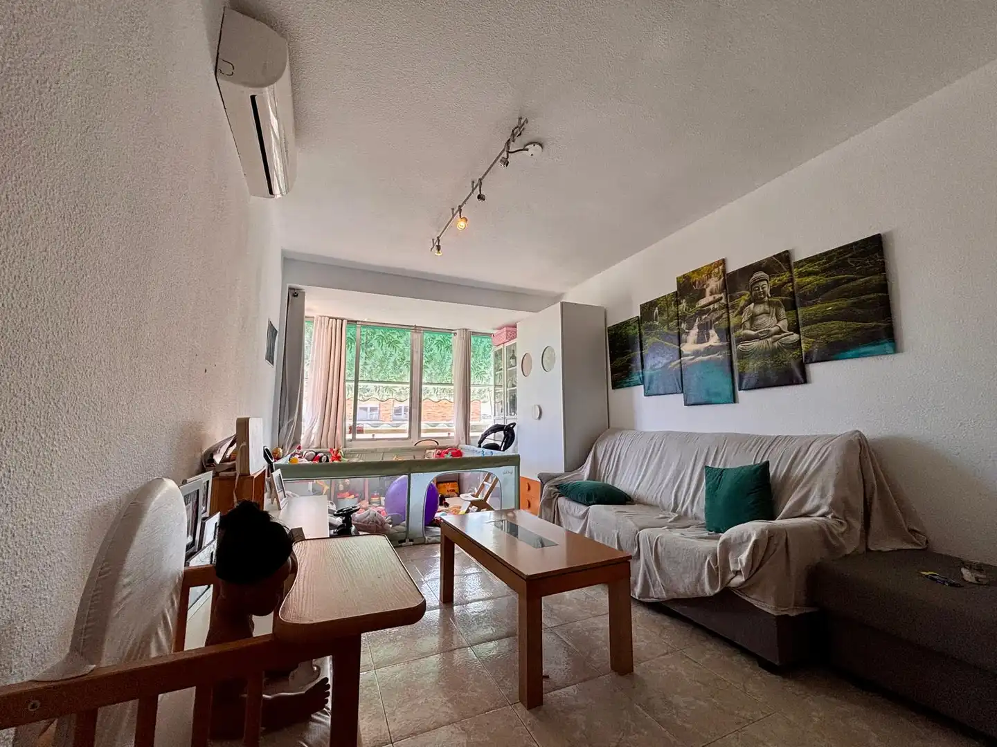 Wohnzimmer von Wohnung zum Verkauf in Alicante / Alacant mit Klimaanlage, Möbliert und Ofen