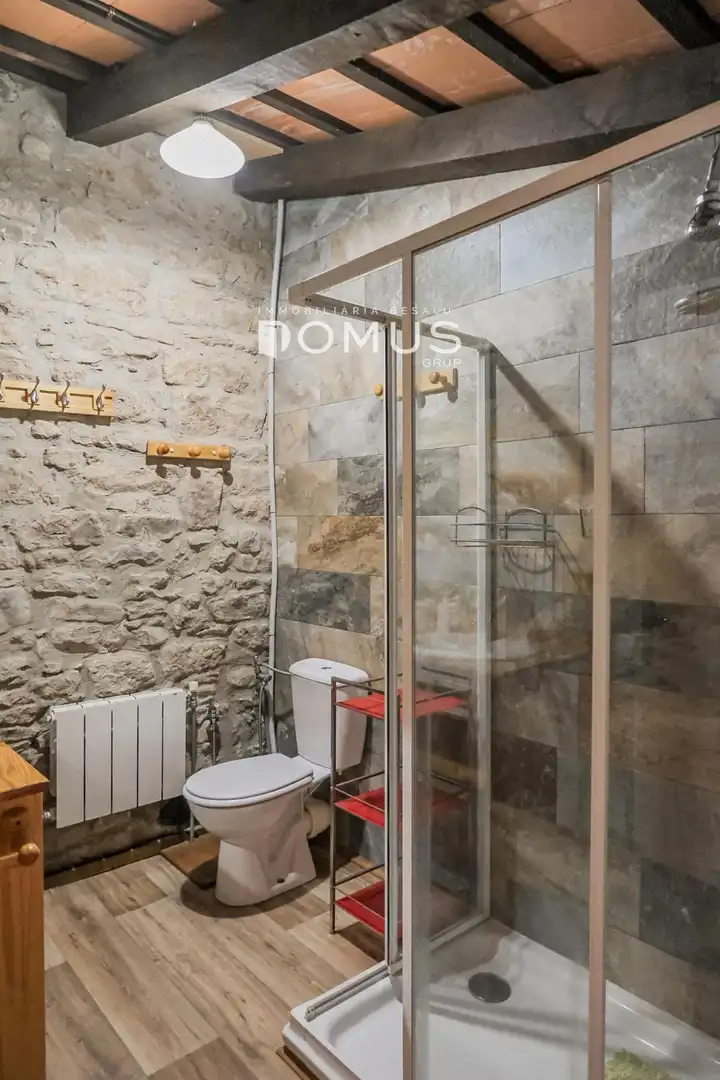 Baño de Finca rústica en venta en Santa Pau con Calefacción, Parquet y Piscina